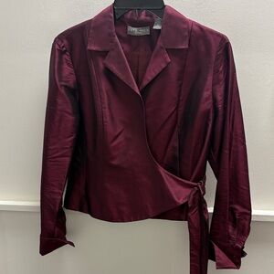 Kate Hill Deep Burgundy Wrap Top